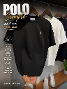 👕تيشرت polo simple خامه أنترلوك قطن صافي